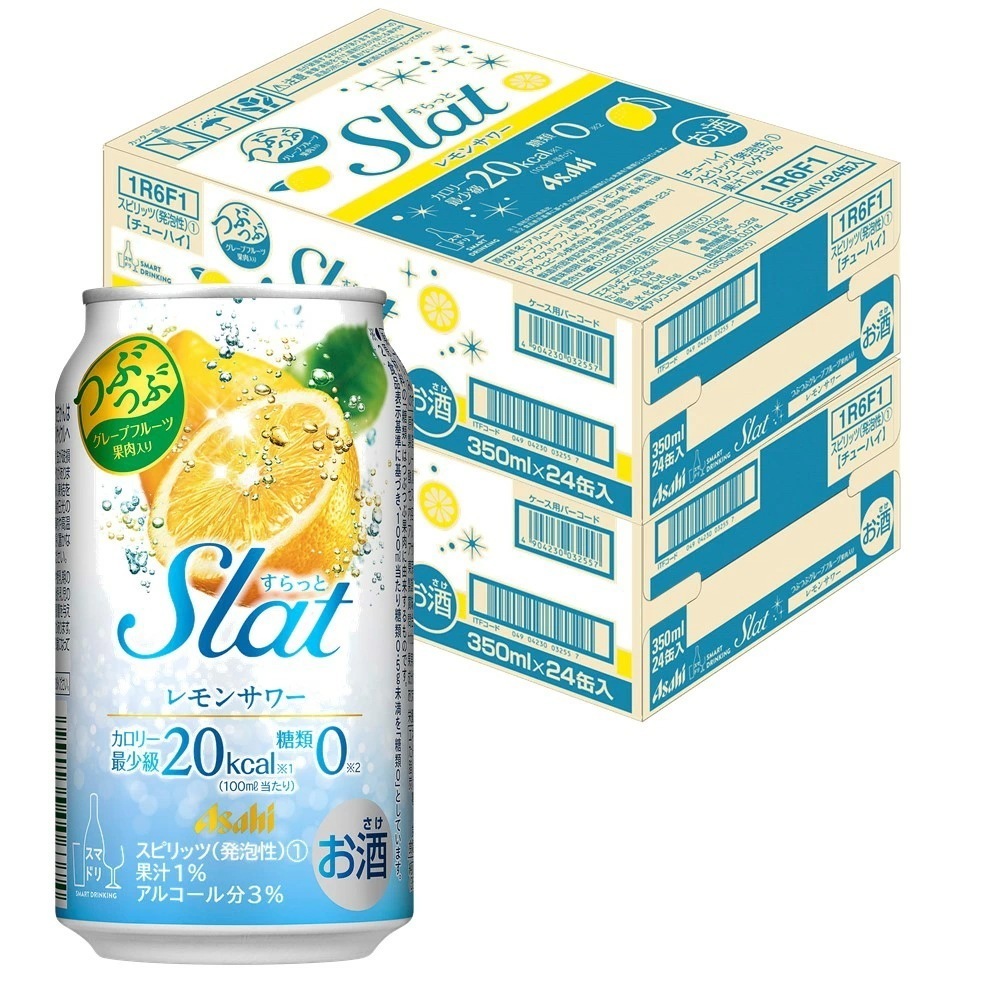 【送料無料】【送料無料】チューハイ アサヒ Slat(すらっと) レモンサワー 350ml48本/2ケース【北海道沖縄県東北四国九州地方は必ず送料が掛かります】