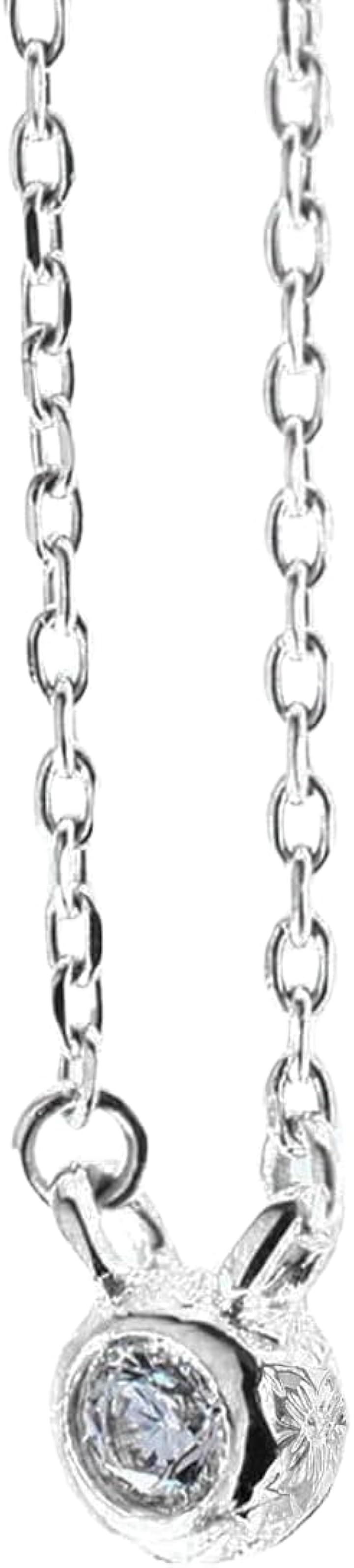 Piena ピエナ サージカルステンレス316L キュービックジルコニア 一粒 プルメリア ハワイアンジュエリー 金属アレルギー対応 ネックレス レディース(シルバー) 6,706円