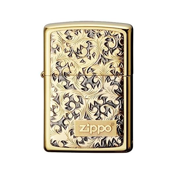 ZIPPO ジッポー ライター 唐草 アラベスク チタンメッキ 200 金チタン K-3