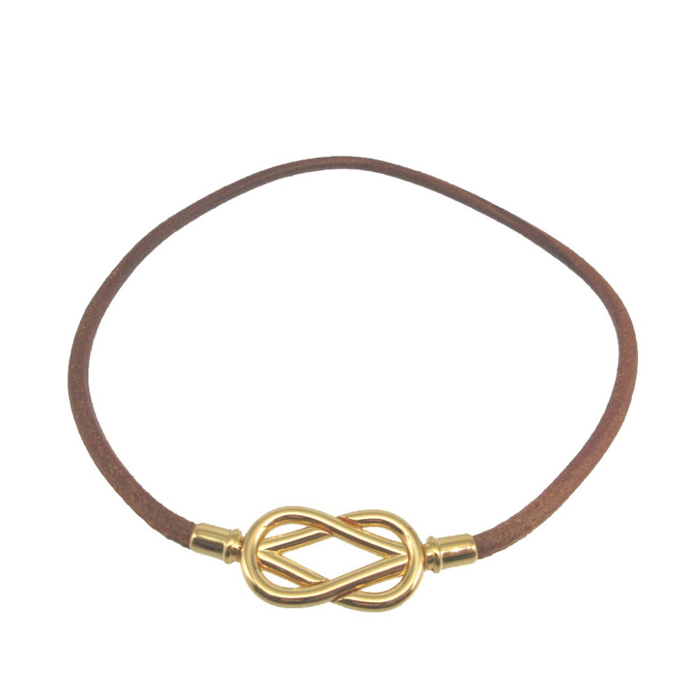 美品 アタメ チョーカー レザー/メタル/レザー ブラウン 0277【中古】 ユニセックス