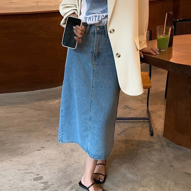 2color レディース ロングデニムスカート スカート ボトムス ロングスカート ペンシルスカート