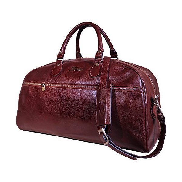 Floto Collection Sport Duffle in Vecchio Brown Italian Calfskin Leather 並行輸入品