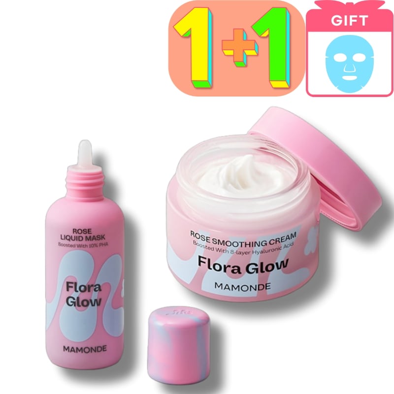 [1+1]ローズ+PHAペプチドリキッドマスク80ml/ローズスムージングクリーム50ml