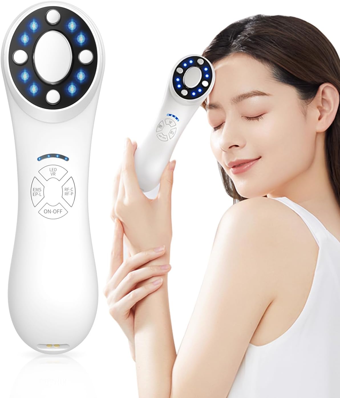 美顔器 リフトアップ EMS RF美顔器 1台多役 イオン導出 イオン導入 3光LED搭載 6種類モード 4段階レベル 毛穴汚れとり イオン美顔器 温感機能 肌引き締め リフトケア 肌ケア 口元ケア