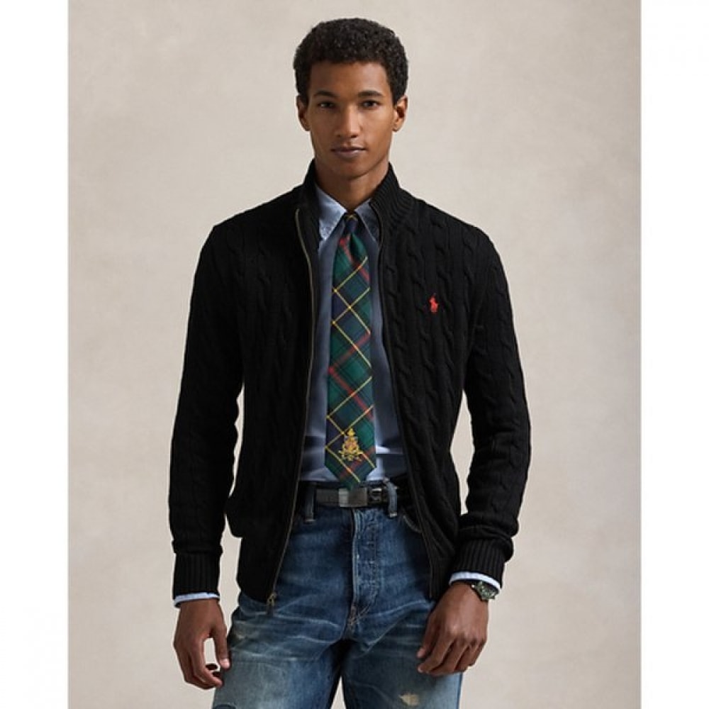 ポロ ラルフ ローレン メンズ ケーブル ニット コットン フルジップ セーター MNPOSWE16821654001