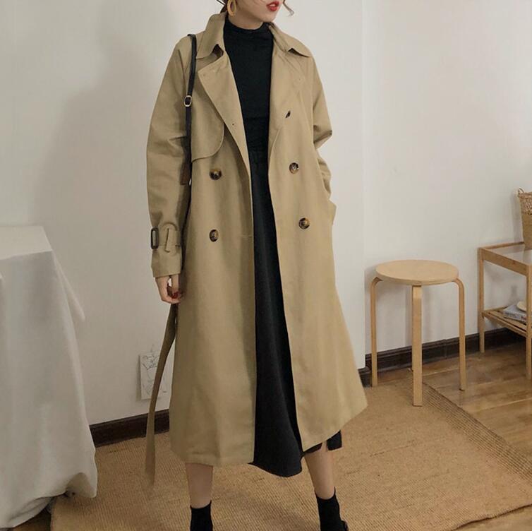 ベルト付きトレンチコートレディースコートスプリングコートライトアウターロング丈ミモレフォーマル