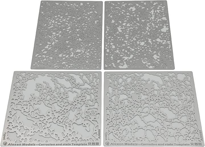 塗装 スプレー テンプレート 退色表現 ウェザリング 汚れ 専用 ステンシルシート(4種類セット)