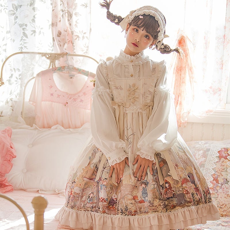 二次元 ロリータスカートopキュートロリータ 絵夢 森 シリーズ jsk 洋服