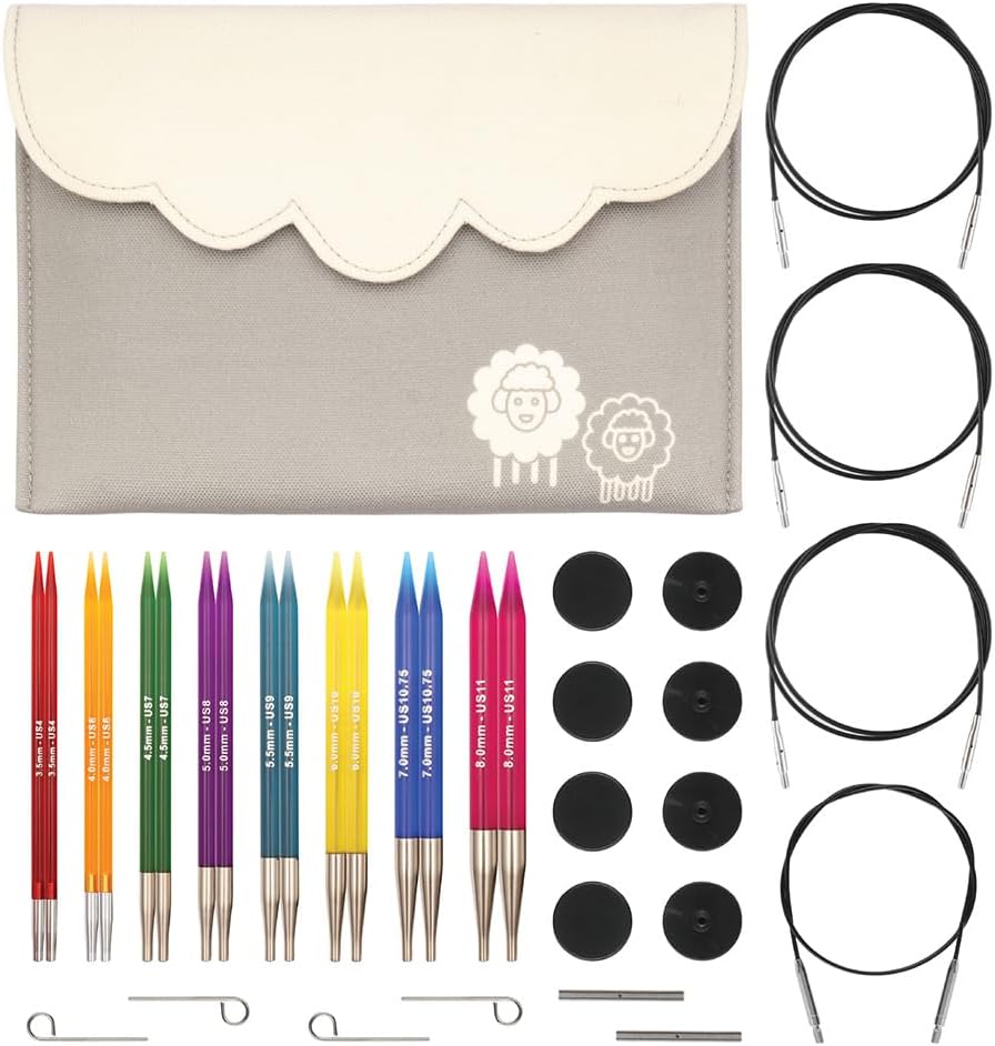 KNITPRO 交換可能な丸編みニードルチップ デラックスセット Trendz 3.50-8.00mm