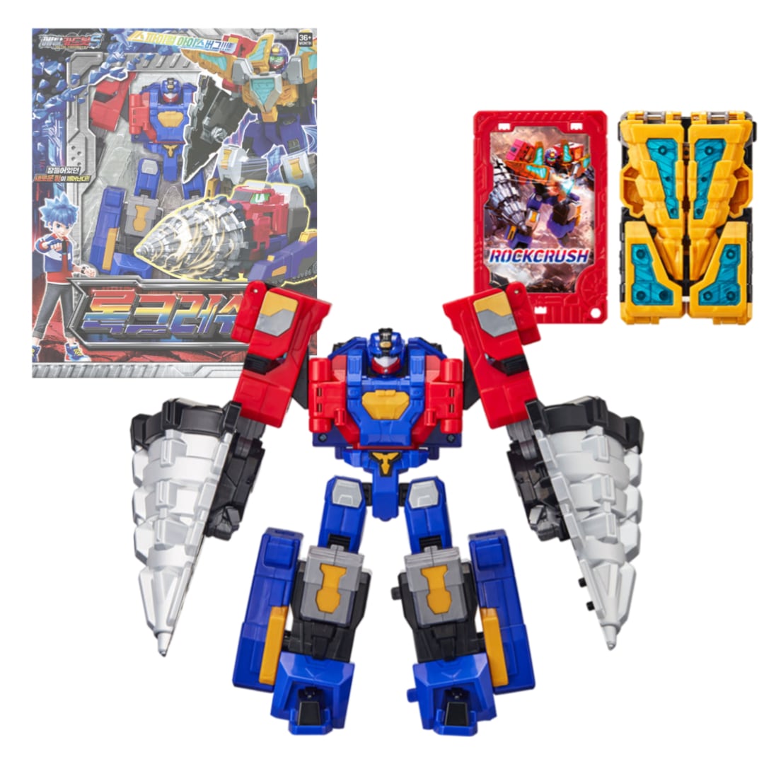 メタルカードボットS ロッククラッシュ ドリルタンク 変形ロボット玩具 韓国変形ロボット 子供向けアクショントイ