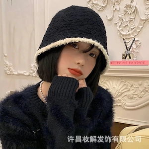 ウィッグ帽子女性ショートヘアオールインワンファッションウールフィッシャーマンハット自然毛フルヘッドギア付き発モデル
