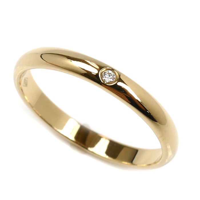 CARTIER カルティエ K18YG イエローゴールド ウェディング 1Pダイヤ リング・指輪 B4057653 ダイヤモンド 13号 53 2.3g レディース 中古 美品