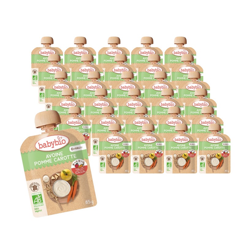 ベビーオートミール アップル ・ キャロット 85g 30食セット オーガニック 赤ちゃん 6ヶ月頃から 離乳食 おやつ フルーツ オートミール