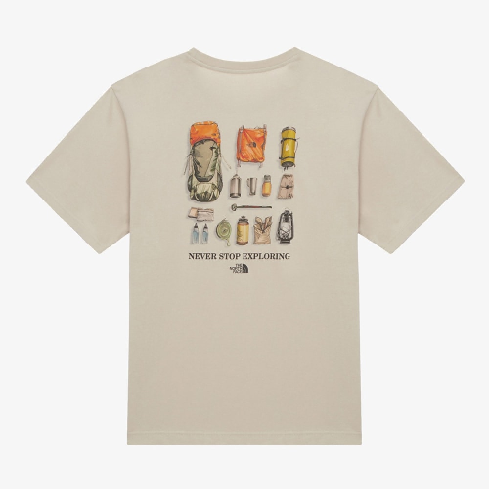 THE NORTH FACE メンズ キャンプバイブ 半袖 Tシャツ_WHITE SAND NT7UR07C