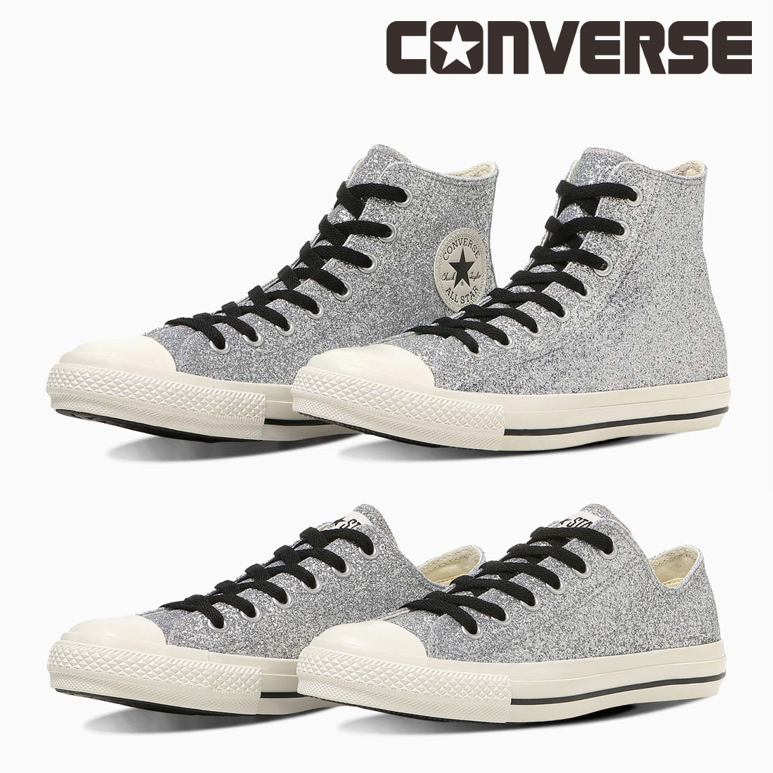 レディース スニーカー オールスター GT HI & OX グリッター シルバー ハイカット ローカット シンプル