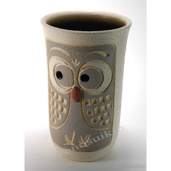 白ふくろう傘立 （信楽焼き陶器傘立梅雨玄関収納M）