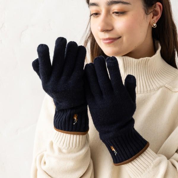 手袋 ネイビー ブラウン メンズ POLO RALPH LAUREN PC0463 410ニット手袋