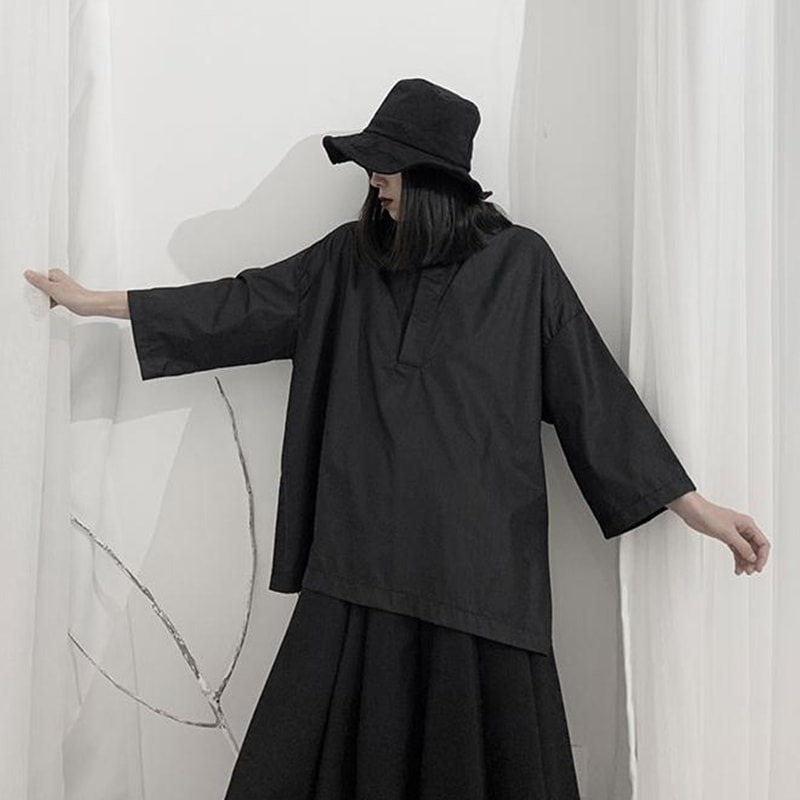 レディースシャツサマーニューソリッドカラーシンプル3/4スリーブルーズラージサイズレディーストレンドソリッドカラーシンプルシャツパーソナリティ多目的カジュアルラージサイズレディースシャツ