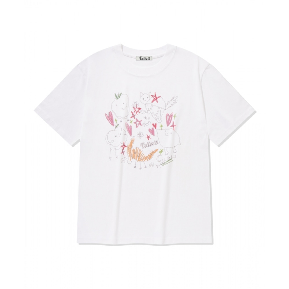 ファレットドローイングフルーツショートスリーブ T シャツホワイト 7,424円