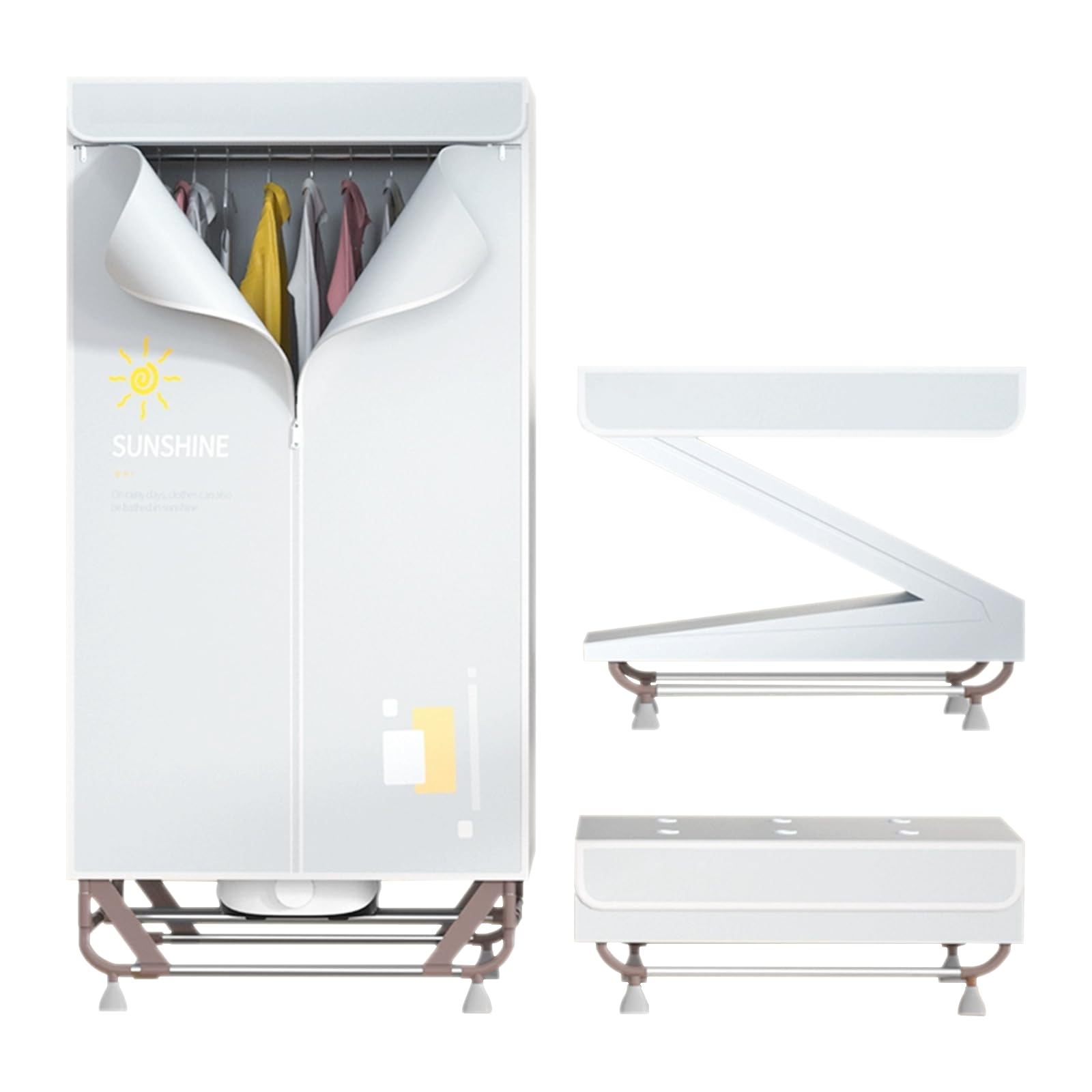 衣類乾燥機 部屋干し 衣服乾燥機 折りたため式 大容量 乾燥機 衣類 高温速乾 除菌 シワ防止 カビ対策 タイマー機能 省エネ 収納しやすい 除湿 消臭 梅雨対策 花粉対策 (グレー)