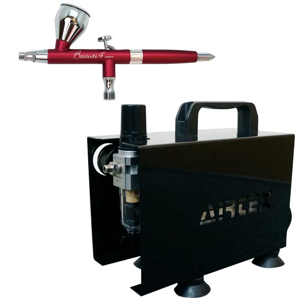 エアテックス 【Joshin webオリジナルセット】コンプレッサー＋エアブラシ0.3mm お買い得セット エアブラシセット ジョーシンウェブオリジナル エアブラシセットA