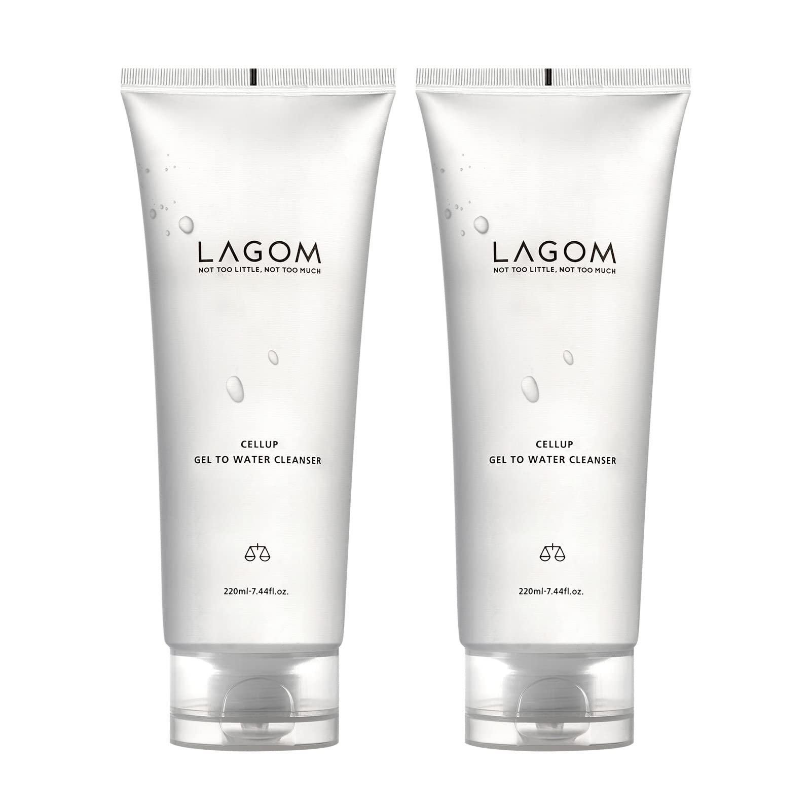 LAGOM (ラゴム) ジェルトゥウォータークレンザー 朝用洗顔料 洗顔ジェル マッサージ 保湿 うるおい 【みずみずしい洗いあがり】 [220mL×2本セット] 日本正規品