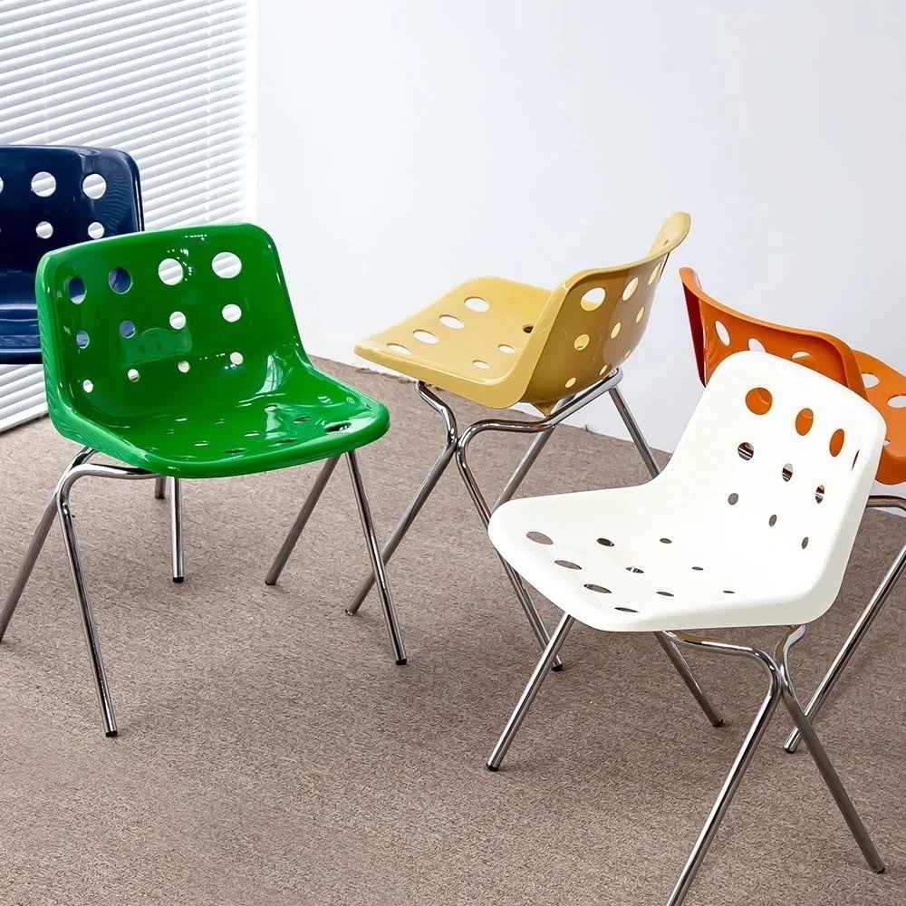 【自社生産】チーズカフェの椅子ミッドセンチュリー風モダンレトロプラスチック製椅子
