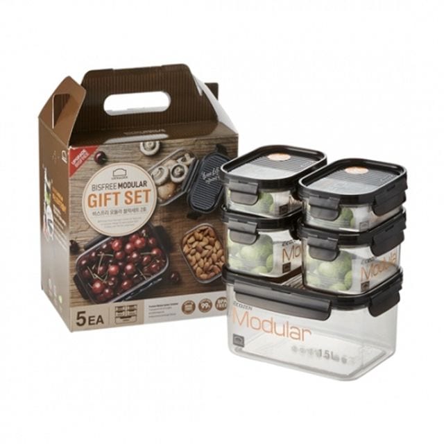 ロックアンドロックビスフリーモジュラーブロック2号5p密閉容器セット