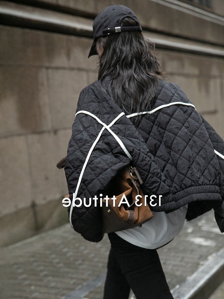 キルティングジャケット カジュアル シルエット ショート ジャケット コットン ルーズ コート ジャケット アウター 春秋 レディース キルティング D274