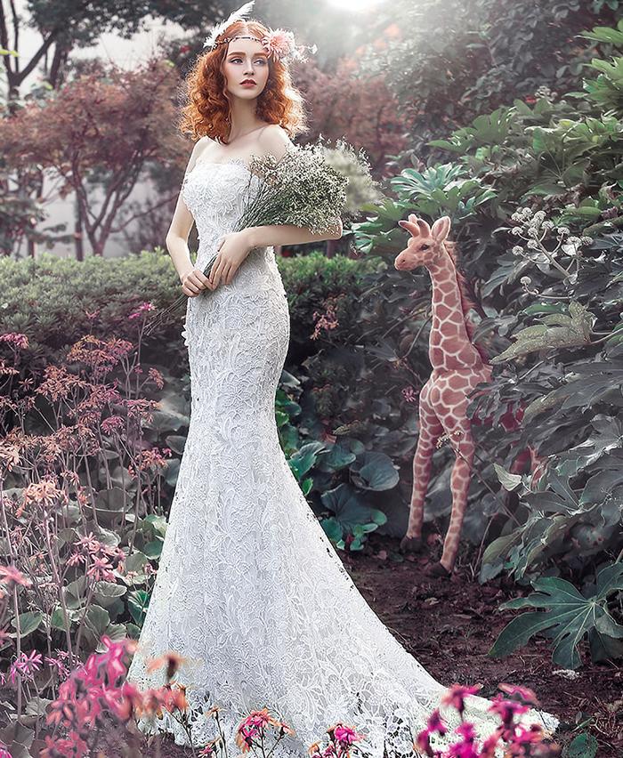 【即日発送】【赤字覚悟】ウエディングドレス マーメイドドレス パーティードレス ウェディングドレス 結婚式 ロングドレス 花嫁 マーメイドライン 二次会 ブライダル エンパイア 大きいサイズ 小きいサ