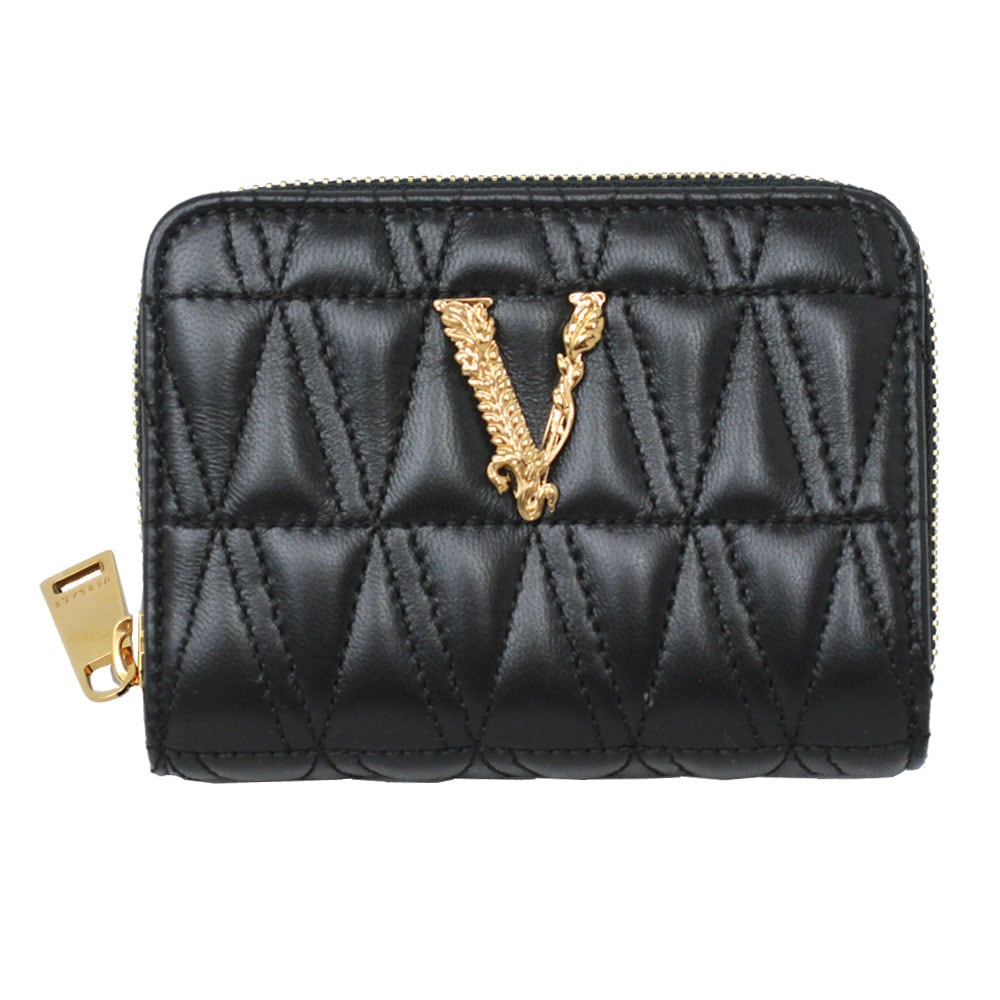 二つ折り財布 ヴィルトゥス キルティング ラムレザー ブラック 1007677 DNATR4 1B00V