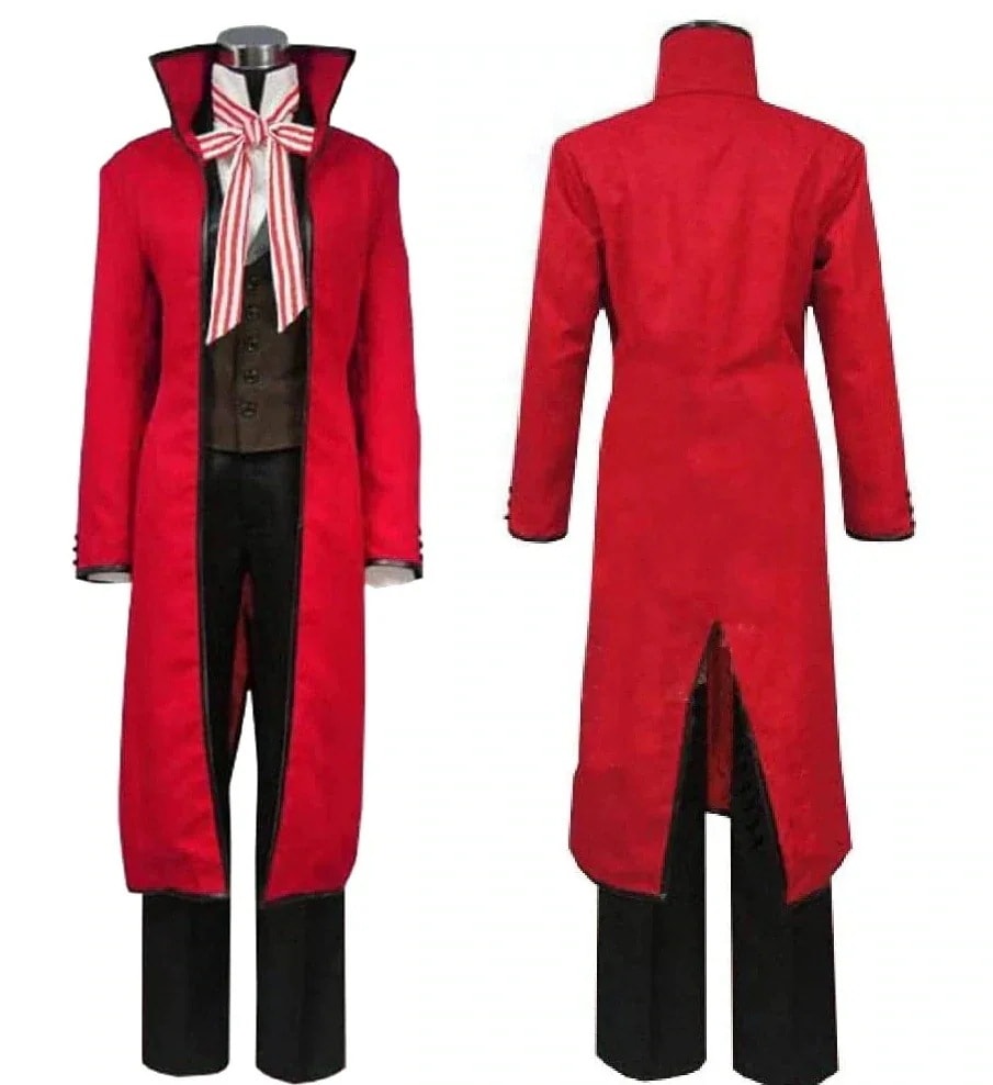 コスプレ衣黒執事グレルサトクリフ赤verメガネ付きイベントパーティー変演出服祝贈り物クリスマスパーティー文化祭までに制限