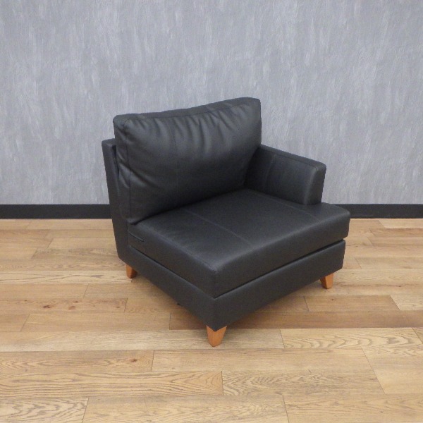 1人掛け ソファ ブラック システムソファ ソファー コンパクト