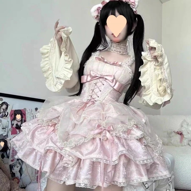 ロリータjsk甘辛ピュアディザイア優しいバレエ風誕生日ロリータドレス2025ファッションワンピースドレスその他 ワンピースドレス