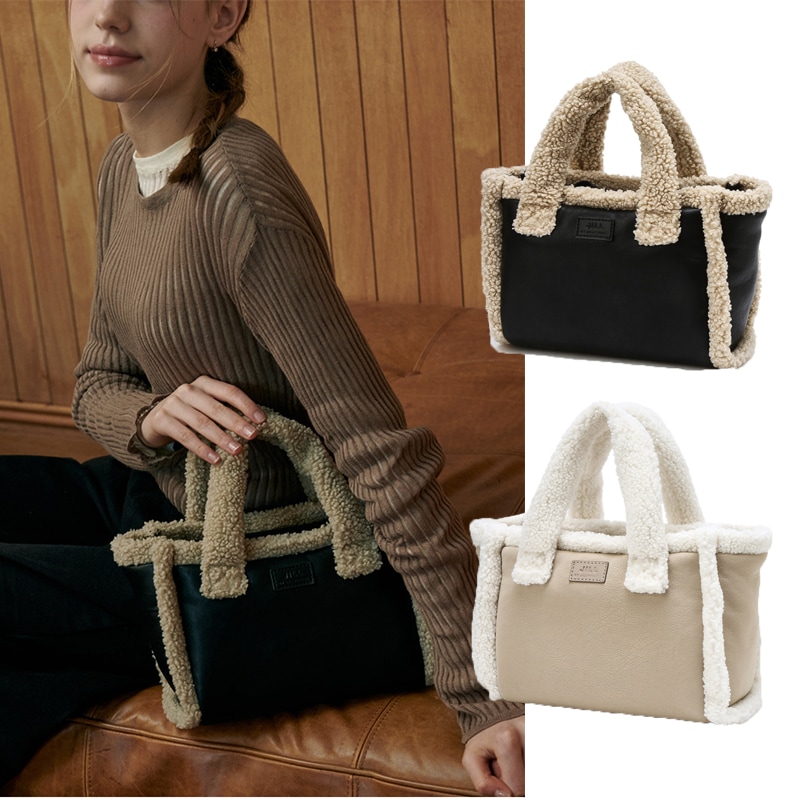 KEVIN SHEARLING TOTE BAG ハンド ハンドル モフモフ ふわふわ フリース ボア ウール ミニ マチあり レディース ジル ジルスチュアート かわいい 韓国 人気 新作