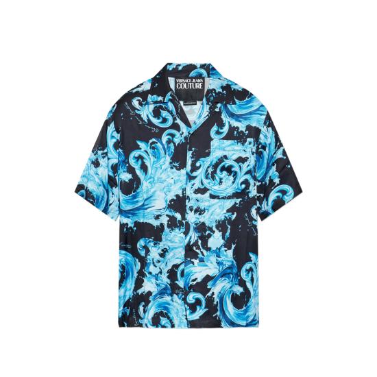 VERSACE Men Shirts 80GAL2B0 NS757 R76 BLUE BLACK
