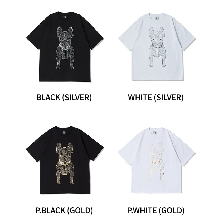 ゴールドシルバードッグ 半袖 Tシャツ S限定商品 T-Shirt 半そで ジャージ 半袖 プリント ストリート 韓国公式正規品 23ss