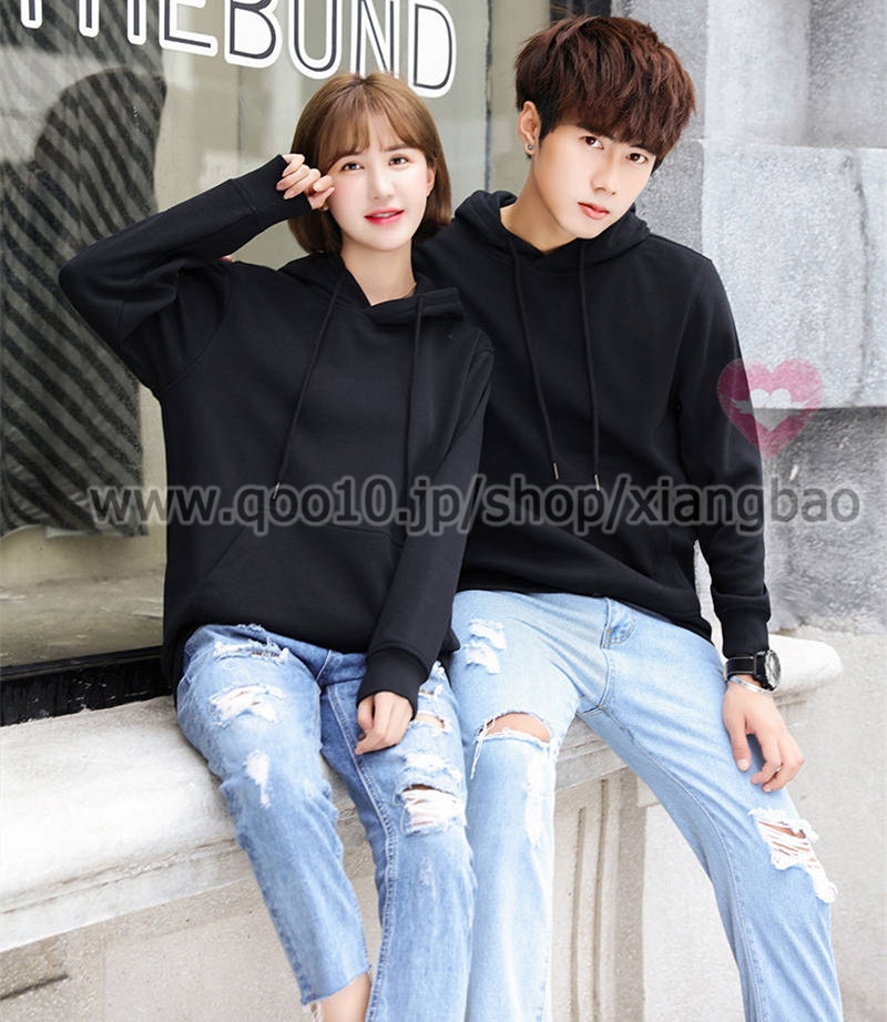 韓国ファション友達恋人同士ペア 長袖フード付きパーカートレーナー 裏起毛 大きいサイズ 4色m 3xl 秋服 冬服 カップルペアルック裏起毛 ディズニー パーカートレーナー