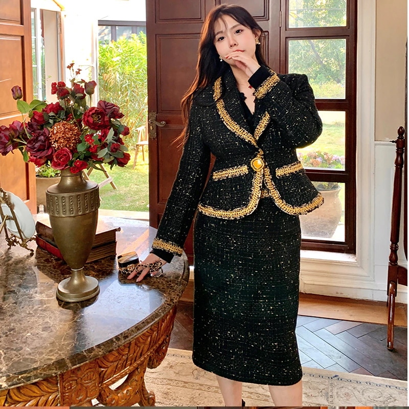 新品大きいサイズ XL-5XL 高級感 ラジャー セットアップ 着やせ 冬 新品 フランス風 上下セット フォーマル パーティー メガ割