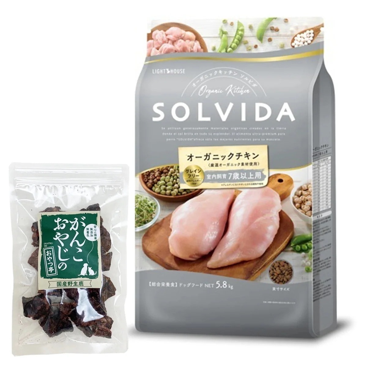 ドッグフード グレインフリー チキン 室内飼育7歳以上用 5.8kg【国産鹿ラング15g付き】