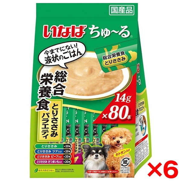 6個セット いなば ちゅ～る 80本 総合栄養食 とりささみバラエティ
