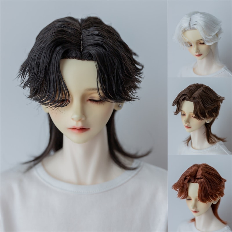 BJD 1/3 ドールウィッグ センターパート ウルフ 定型 ミルク糸 SD/小顔SDサイズ球体関節人形用 手入れ