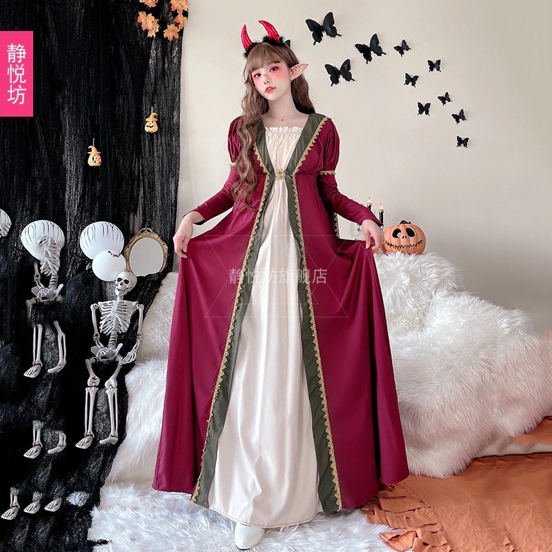 ハロウィン 大人 女王様 コスチューム ナイトクラブ ゴス 魔女 マント マント プリンセスドレス コスプレ ステージ衣装