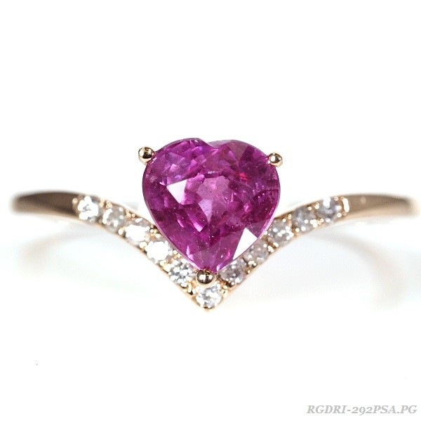 K18PG1.42ct ピンク サファイア ダイヤモンド リング ハート 指輪 高純度 刻印有 18K 74 38,688円