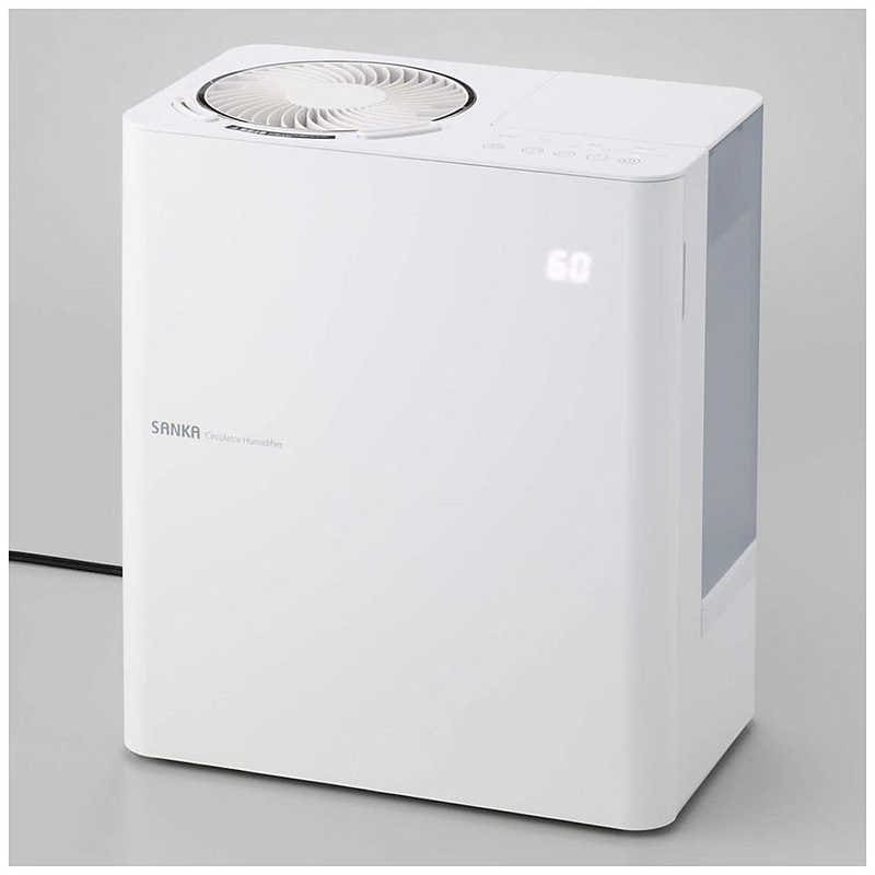 サンカ　サーキュレーター付き加湿器 [スチーム式] ホワイト　SSH-8000