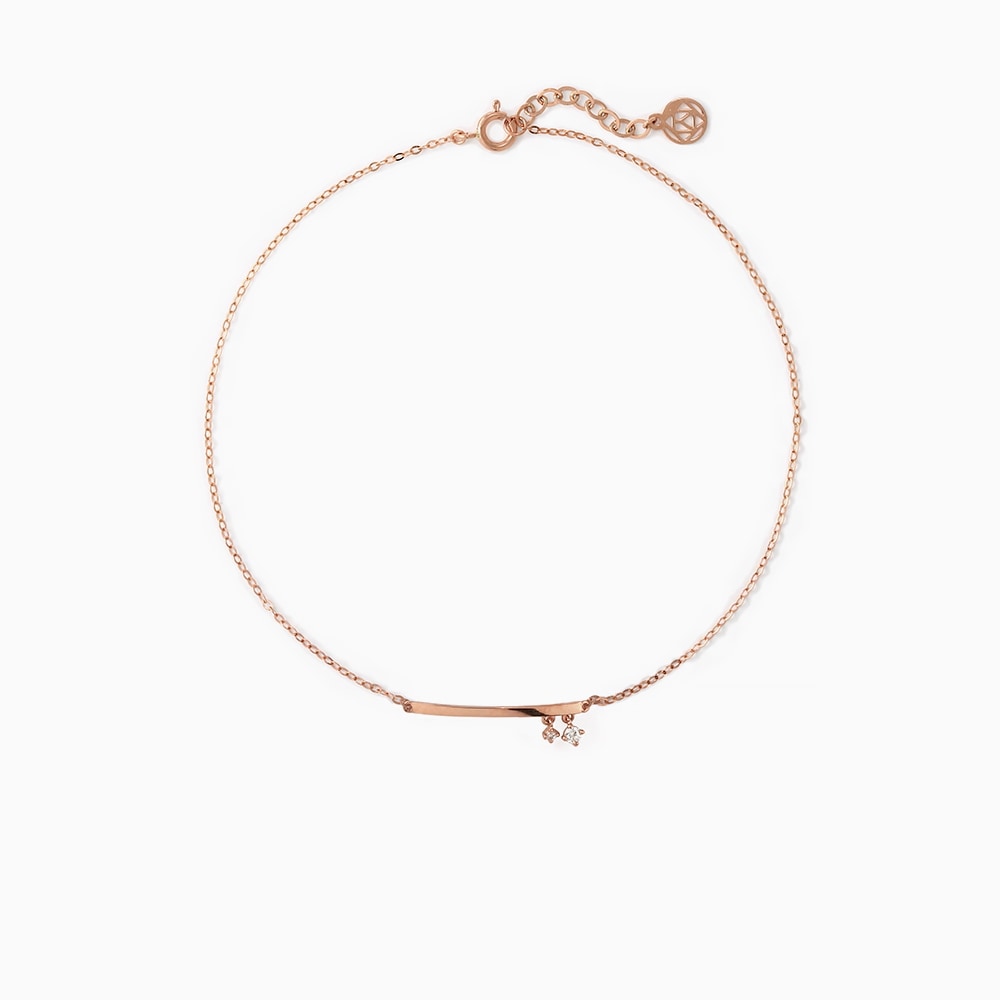 14K 18K スティックポイントストーンアンクレット