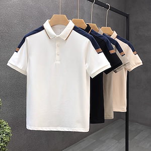 メンズ Tシャツ ポレット ゴルフウェア トップス ビジネス ストリート polo カットソー ポロシャツ カジュアル 人気シャツ 吸汗速乾 快適