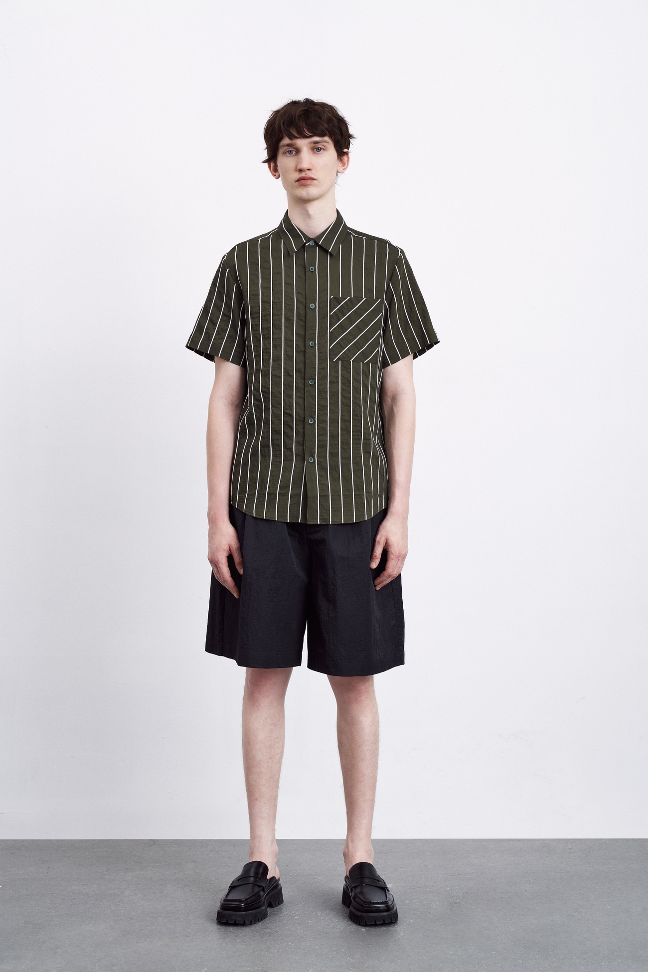 春 夏 メンズ 紳士服 レトロ風 ストライプ 薄手 カーディガンシャツ グリーン ブラック XS S M L XL XXL トップス Tシャツ シャツ カーディガン 袖あり 半袖 きれいめ シンプル