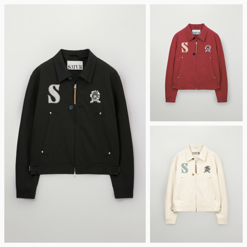 【SATUR】 26SS CREST LOGO COLLAR JACKET : 3COLORS