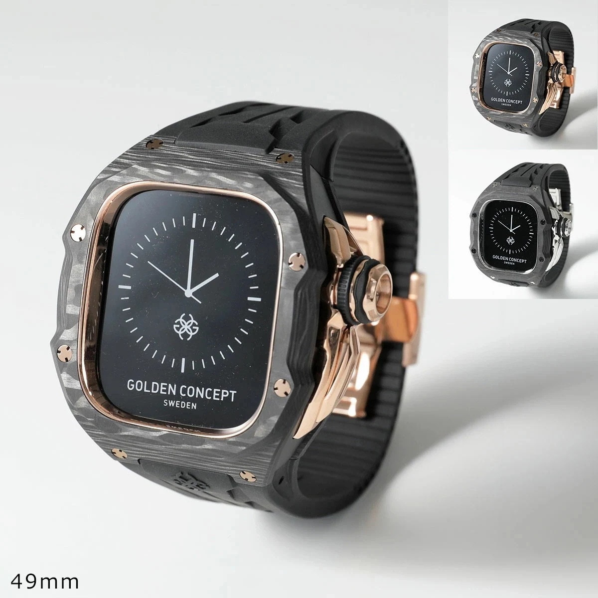 GOLDEN CONCEPT ゴールデンコンセプト Apple Watch Case アップルウォッチケース RSCIII49 メンズ 時計 ULTRA ULTRA2 対応 ラバーベルト カラー2色